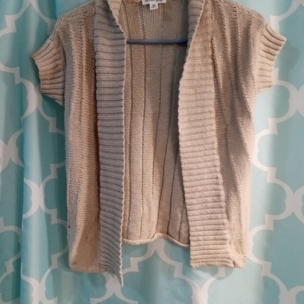 St. John's Bay Cream Short-Sleeve Cardigan